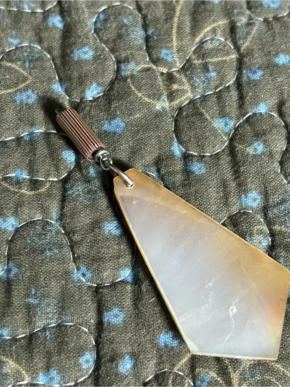 Vintage Hand-Painted Horse Pendant mother of pearl